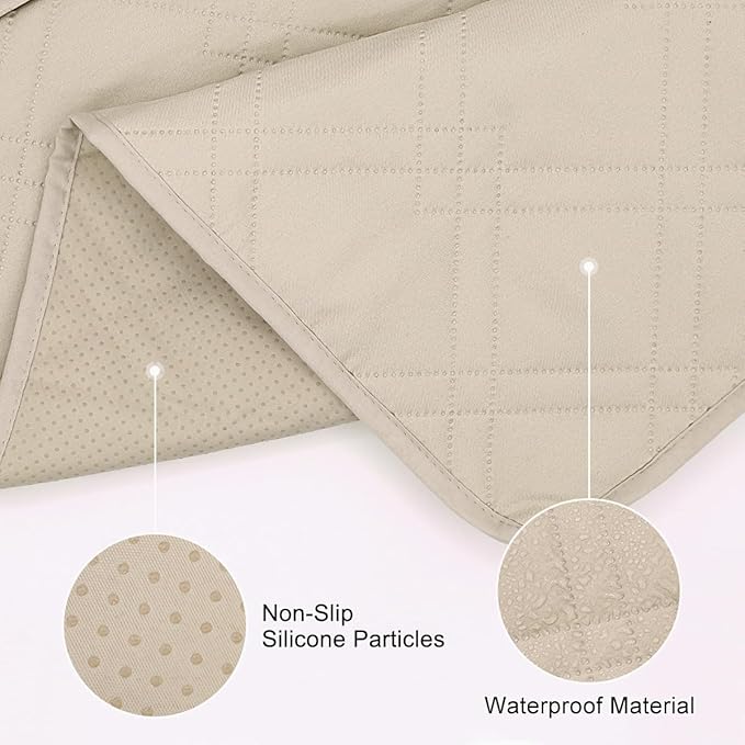 Couch Armrest Organizer Remote Control Holder Bedside Caddy with 6 Pockets, Non-Slip Armchair Caddy Sofa Armrest Organizer for Tv Remote Control, Magazine, Cell Phone, Beige-NeatNest