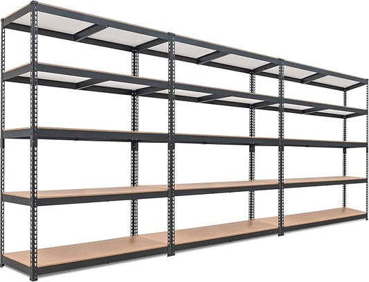 HOMEDANT 5 Tier Laminated Boltless Heavy Duty Garage Storage Adjustable Wide Size Metal Shelving Unit Utility Rack Shelves Organization Multipurpose Shelf Shed Warehouse 47.7"W x 18.2"D x 71.3"H 3Pack-NeatNest