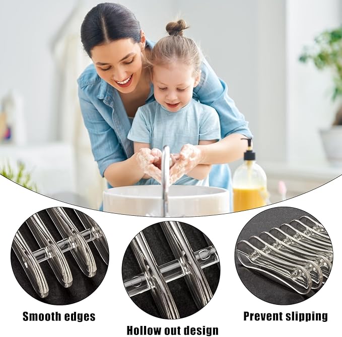 2 Pieces Plastic Bar Soap Holder Self Draining Soap Dish Soap Savers for Bar Soap Clear Soap Tray Soap Dish for Shower Kitchen Bathroom Hotel-NeatNest