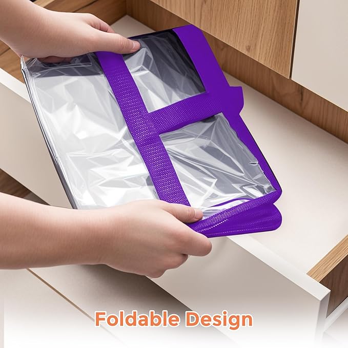 Budding Joy 6 Pack Clear Zippered Storage Bags for Clothes,40L Closet Organizers and Storage Containers Vinyl Moving Bag for Bedding, Linen, Blankets, Comforters, Clothing & Toys-NeatNest