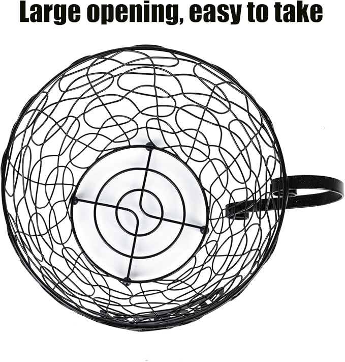 Coffee Pod Holder, Super Large Capacity K-Cup & Nespresso Capsule Basket, XL Metal Kcup Storage, Bar Organizer for Kitchen Dinning Room Office Home Cafe Hotel (Black-Round-Cup)-NeatNest