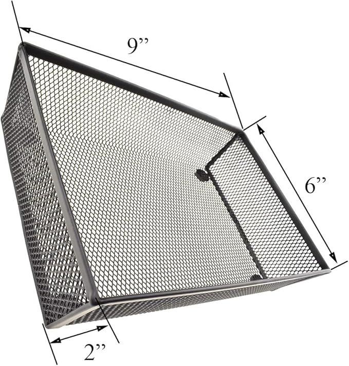 HAHIYO Stackable Mesh Tray Cup 9 x 6 x 2 inches Sturdy Container for Desk Drawer Organizer Collection for Home Office School kitchen Soft Foam Feet No Sharp Edges 1 Pack Black-NeatNest