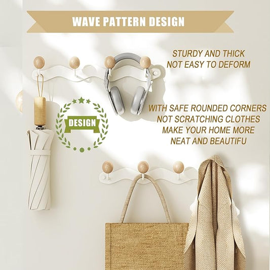 Coat Hooks for Wall, Key Holder Wall Mount, Coat Rack Wall Mount, Wall Hooks for Coats, Hooks for Hanging Hat Towel Purse Robes Mudroom Bathroom Entryway, Beige-NeatNest