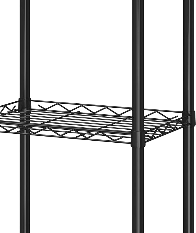 HOMEFORT 5-Tier Wire Shelving 5 Shelves Unit Metal Storage Rack Durable Organizer Perfect for Pantry Closet Kitchen Laundry Organization in Black, 16.5" W x 11.4" D x 47" H