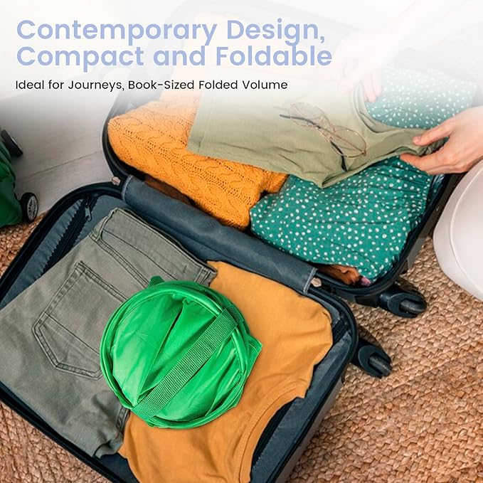 HOUSE AGAIN Upgraded Pop-up Laundry Hamper 2 Pack, Collapsible Laundry Basket with Durable Handles Solid Bottom High Steel Frame, Portable Foldable Dirty Clothes for Dorm, Laundry room Travel, Green-NeatNest