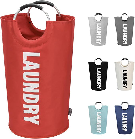 DOKEHOM 125L X-Large Collapsible Washing Laundry Basket Bag (7 Colors) for Bedroom, Fabric (Red, XL)-NeatNest
