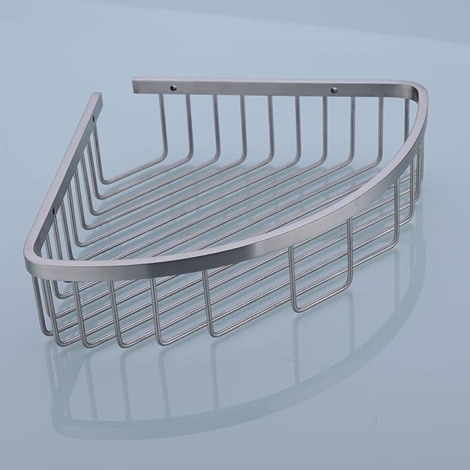 304 Stainless Steel Shower Caddy Corner Basket Shelf Bathroom Organizer Wall Mounted Storage, Brushed Nickel