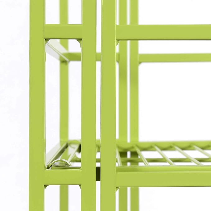Convenience Concepts Xtra Storage Shelves - 5-Tier Folding Metal Storage Shelves, Closet Organizer for Office, Laundry Room, Bedroom, Garage, Kitchen, Bathroom, Lime Green-NeatNest