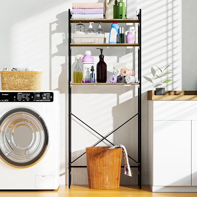 3-Tier Over The Toilet Storage Rack, Space-Saving, Over Toilet Bathroom Organizer Shelf, Above Toilet Shelves