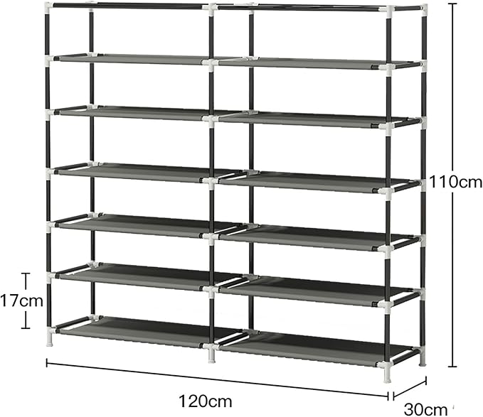 UDEAR Shoe Rack Free Standing Portable Shoes Storage Organizer Black-NeatNest