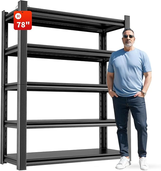 Garage Shelving,Storage Shelves,Adjustable 5 Tier Metal Heavy Duty Racks,Tool Utility Shelf Industrial for Garage Warehouse Basement,18" D x48 Wx78 H-NeatNest