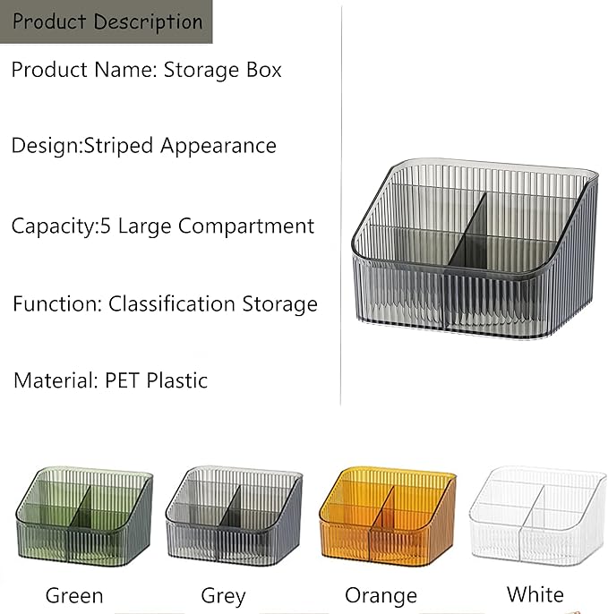Makeup Organizer Cosmetics Storage Box, Large Capacity Make Up Brush Holder Organizer Vanity Accessories, Bathroom Countertops, Desk Storage Container, Cosmetic Display cases(Gray-L)-NeatNest