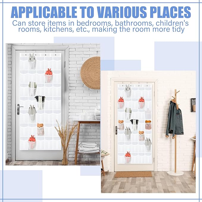 Windyun 2 Pcs 70 Large over The Door Shoe Organizer Hanging Shoe Rack for Closet Holder Pure Mesh Pockets Back to School Behind Door Hanger Storage Nonslip for Home Room School Dorm, Each 35 Pockets-NeatNest
