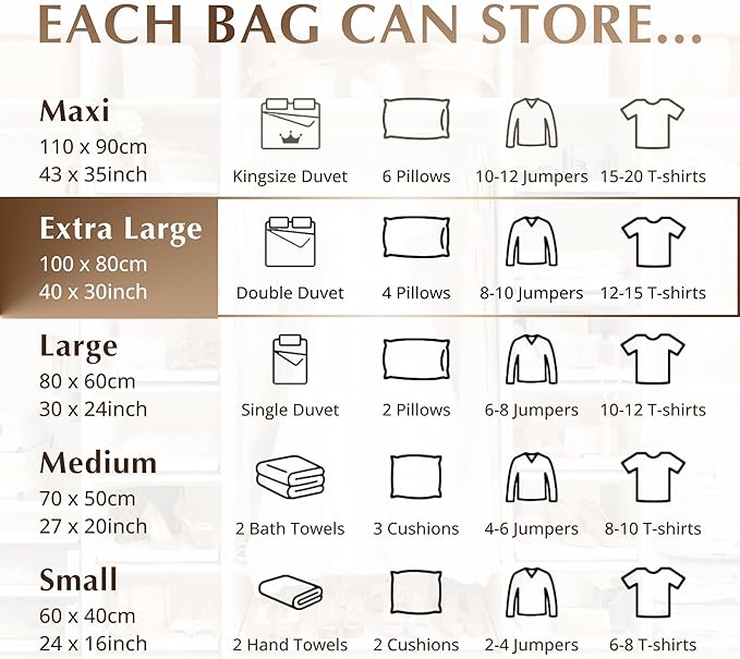 GENIE SPACE XL Vacuum Storage Bags - Pack of 2, Extra Large 40x30in | Strong & Jumbo Sized Space Saving Bags | Premium Airtight & Reusable Vacuum Bag for Thick Clothes, Duvets, Towels & Bedding-NeatNest