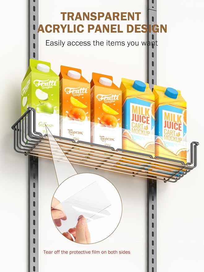 Delamu 9-Tier Over the Door Pantry Organizer with Acrylic Panel, Pantry Organization and Storage, Black Hanging Basket Wall Spice Rack Seasoning Shelves, Home Kitchen Bedroom Bathroom House Essentials-NeatNest