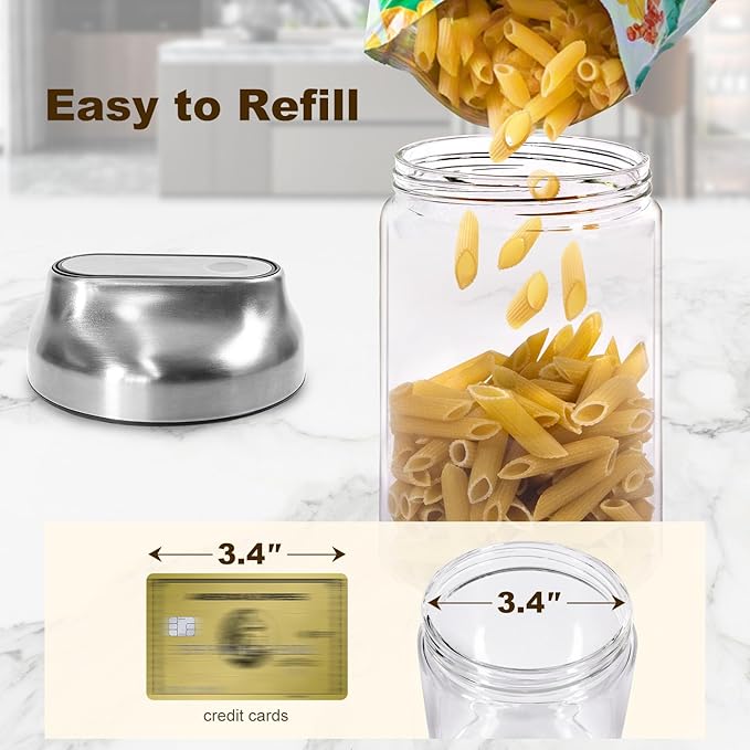 34oz Glass Food Jars Canisters, Wide Mouth Storage Jars with Airtight Lids, Clear Food Storage Containers for Flour, Cereal, Coffee, Nuts & More