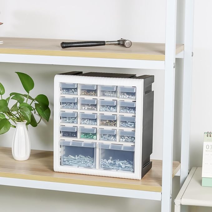 Gonice Craft Cabinet Storage, Hardware Storage Organizer, 18 Drawer Plastic Screw Storage Organizer, Tool Storage Box for Screws, Nuts and Small Parts