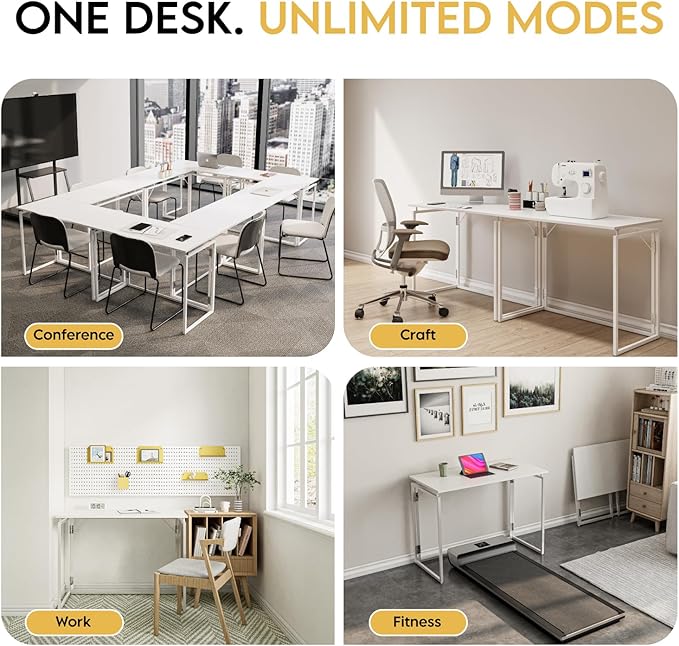 Folding Desk 40 Inch - Small Foldable Desk for Small Space Minimalist, Space Saving Collapsible Compact Desk Portable Table for Craft, Writing, Study and Work (No Assembly Required)-NeatNest