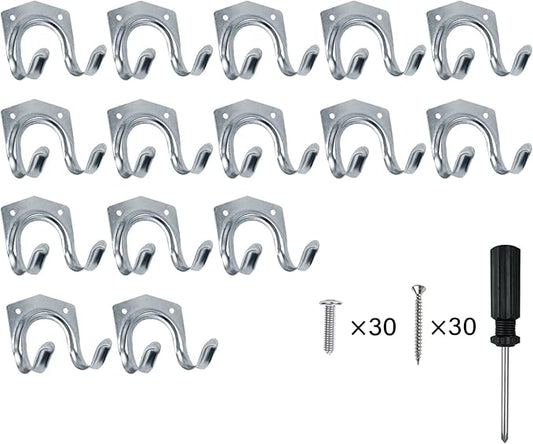 15 Pack Tool Hanger Hooks, Wall Mount Garage Garage Shed Hooks Heavy Duty for Hanging Ladder & Ropes-NeatNest