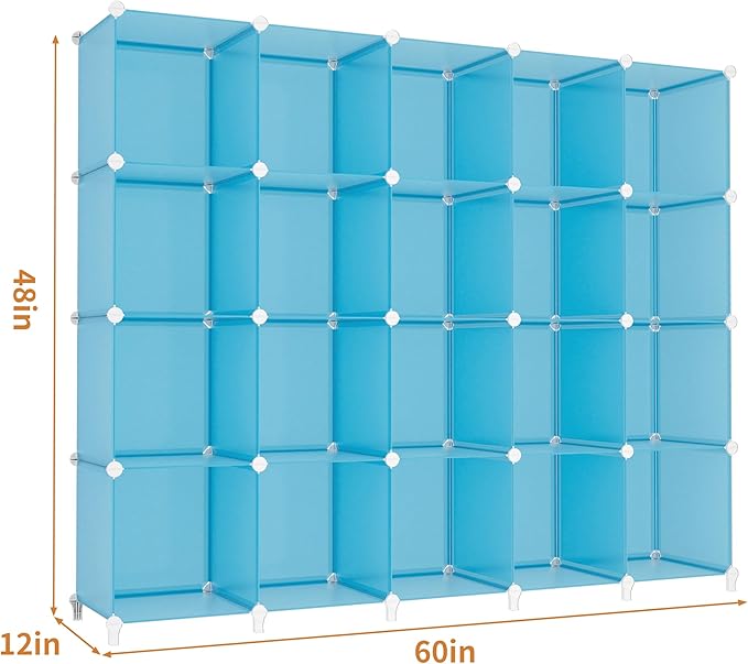 HOMIDEC 20-Cube Storage Organizer, Closet Organizer Storage Shelf Bookcase Bookshelf with Metal Hammer, Storage Cubes Organizer Cabinet for Kids, Closet, Bedroom, Bathroom-NeatNest