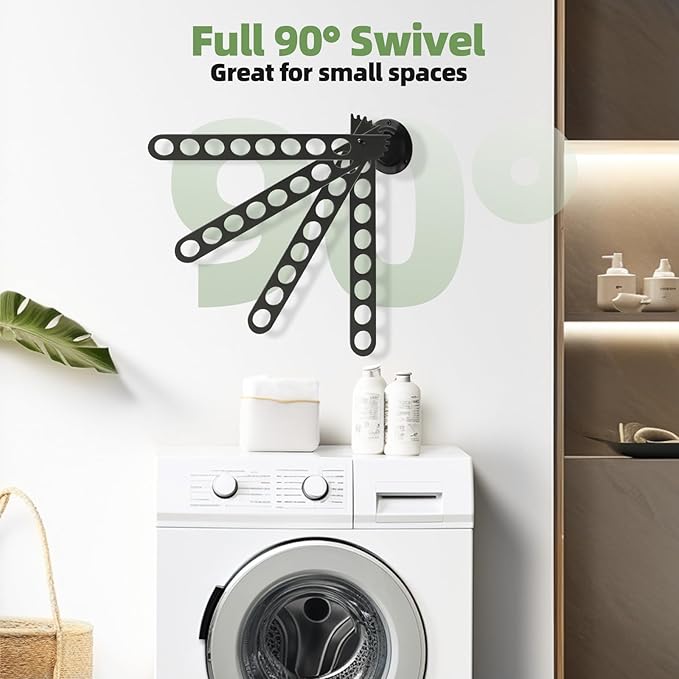 Alise Wall Mounted Clothes Drying Rack, Stainless Steel Adjustable Laundry Room Hanging Rack, Laundry Clothes Hanger Rack Space Saving for Laundry Closet Bathroom Bedroom-NeatNest