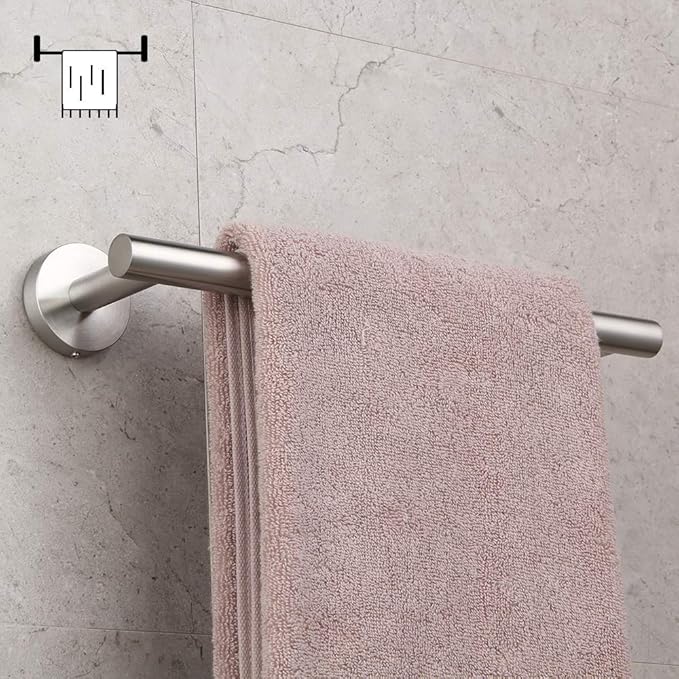 GERZ Contemporary 12-Inch Towel Bar Bath Hand Towel Holder Brushed Stainless Steel Wall Mounted Bathroom Organizer Brushed AG1101C30.5-LS