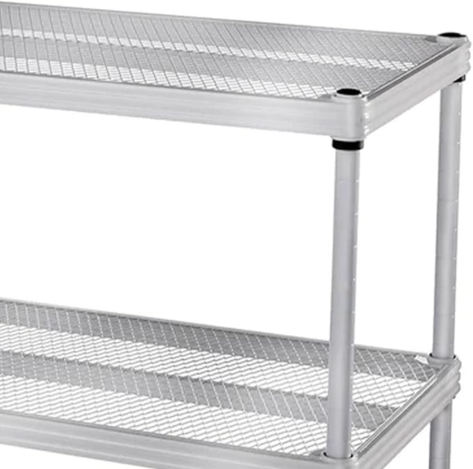 Design Ideas MeshWorks, 2-Tier Steel Shelving Rack, 440lb Capacity Per Shelf, Silver-NeatNest