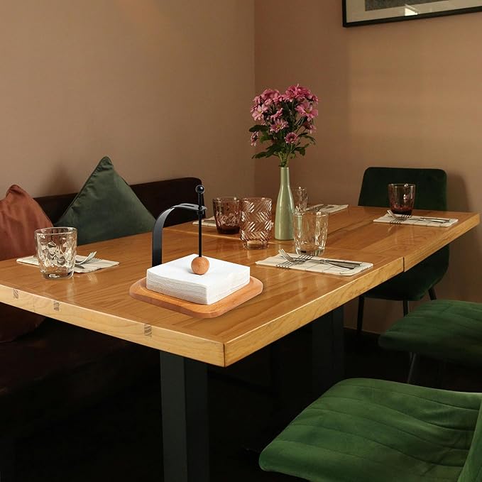 Beechwood Napkin Holder, Elegant Wood Square for Table Dispenser with Weighted Arm, Perfect for Kitchen, Office, Restaurant,Home Décor, Cafe & Outdoor Use, Warming Gift.-NeatNest