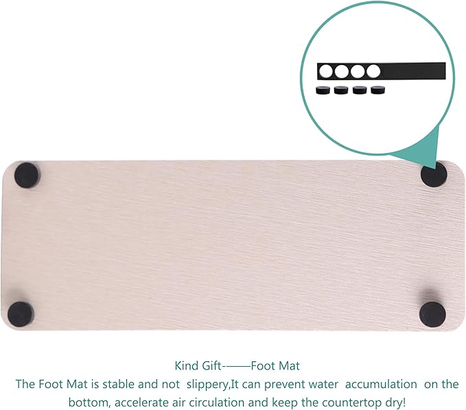 2 Pcs Water Absorbing Stone Trays, Kitchen/Bathroom Sink Soap Dish, Diatomite Tray Used for Hand Soap & Cosmetic Bottles in The Modern Home, 3.15" W x 8.7" L, Light Gray-NeatNest