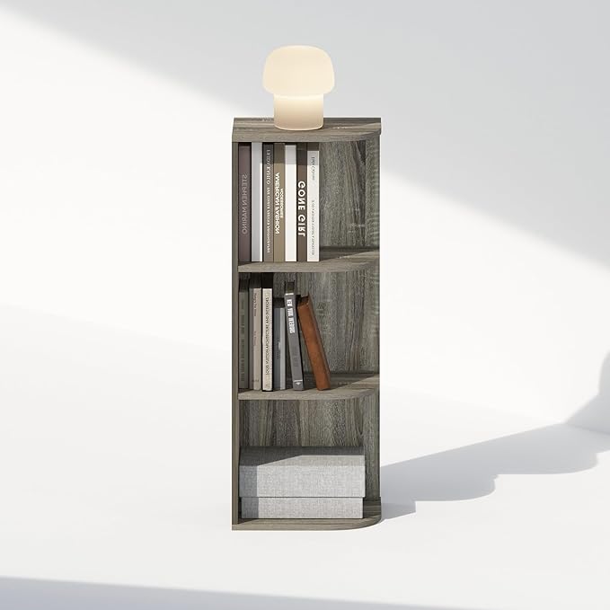 Furinno Reed 3-Tier Space Saving Corner Storage Display Shelf, French Oak-NeatNest
