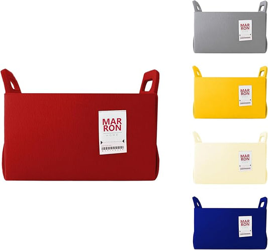 Collapsible Red Felt Storage Bin Medium 11"x7.1"x7.1" – Foldable Basket with Handles for Closet, Toy Storage, Laundry Room Organization, Decorative Storage Bins for Shelves, Cube Storage-NeatNest