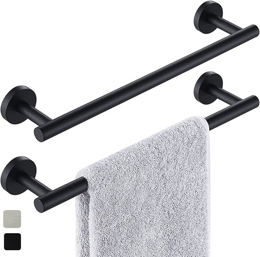 16 Inch Towel Bar 2 Pack for Bathroom 9/12/16/24/28/33 Inch Kitchen Hand Towel Holder Matted Black Stainless Steel 304 RUSTPROOF Wall Mount Towel Rod 2 of Pack (2, Matted Black, 16 Inch)