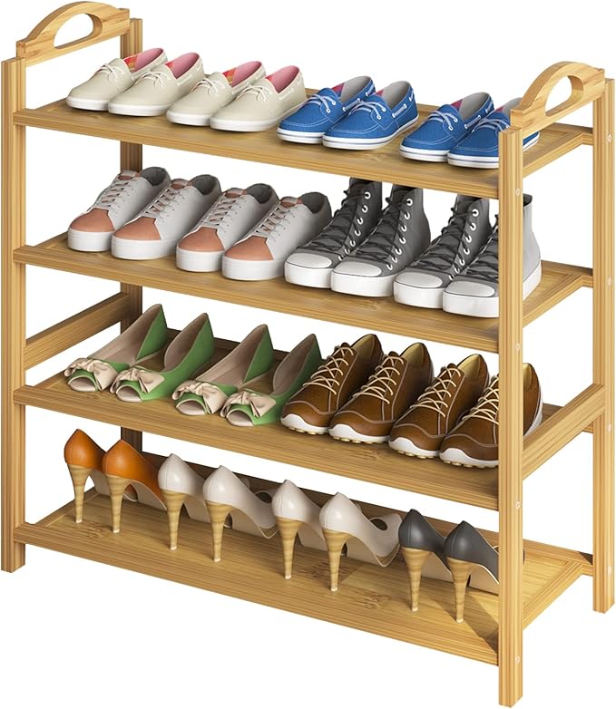 UDEAR Bamboo Shoe Rack 4-Tier Shoe Storage Organizer Entryway Shoe Shelf-NeatNest