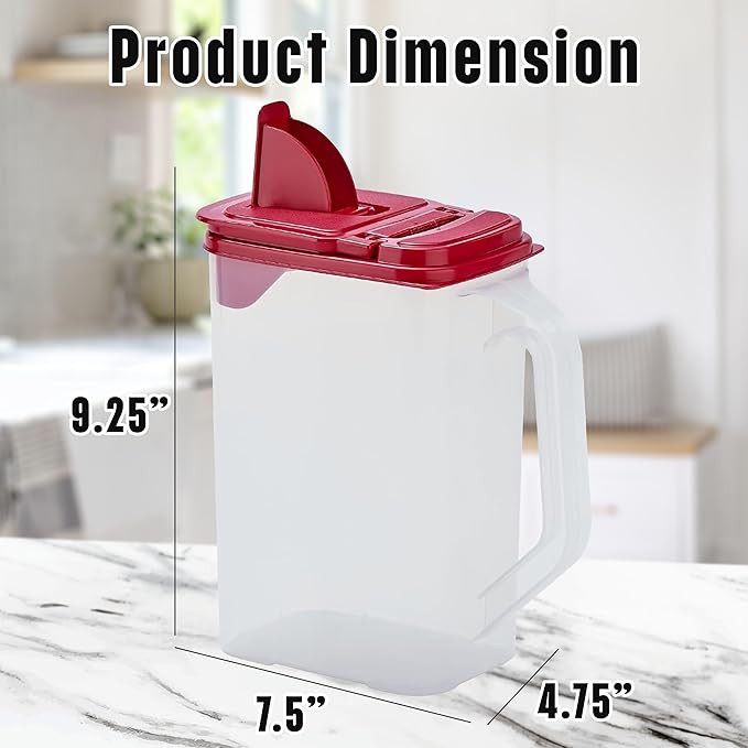 Buddeez Flour and Sugar Container - 4 Quart All Purpose Kitchen Organization and Storage Unit, Dry Storage Container For Kitchen, Large Food Storage Container for Organizing Your Pantry (Red Lid)-NeatNest