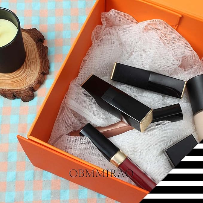 10 Small Orange Gift Boxes 9.5x7x4 Inches, Magnetic Gift Box with Lid Wholesale gift boxes for Presents Bridesmaid Proposal Boxes (Imitate Leather Texture, 10pcs/pack)-NeatNest