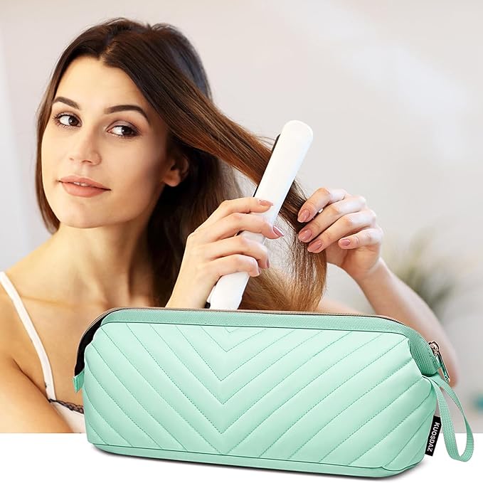 Hair Tools Travel Bag for Shark Flexstyle Dyson, Quilted Case Organizer Bag, Gift for Women Hair Accessories Storage Bag, Travel Hairdryer Portable Bag for Women, Teal-NeatNest
