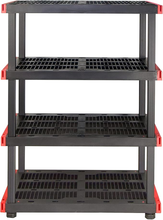 CX Craftsman, 4-Tier Highly Durable Storage Rack, 200lbs/shelf, (55”H x 40”W x 24”D), Interlocking Shelving Unit and Weather-Resistant Design, American Made Garage Shelf-NeatNest