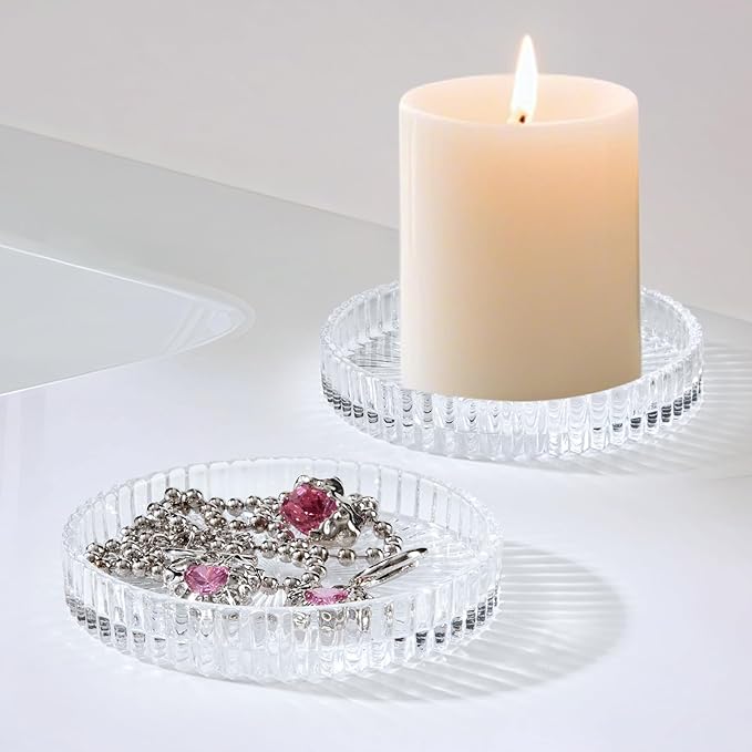2 Pack Qtip Holders for Bathroom, Clear Glass Apothecary Jars with Lids,Vintage Bathroom Canisters for Cotton Balls,Swabs,Floss Picks,Hair Ties,Vanity Organizer and Storage Decor-NeatNest