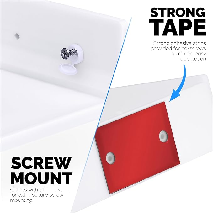 9" Small Corner Shelf Mount, Adhesive & Screw in, for Speakers, Cameras, Baby Monitors, Plants, Books Electronics, Collectibles & More, Floating Shelves (White) by Brainwavz-NeatNest