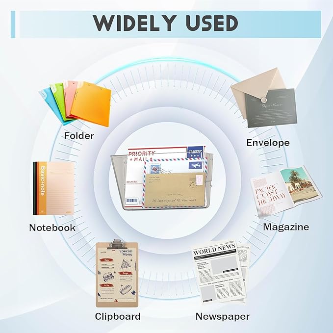 Clear Acrylic Single Pocket, Plastic Hanging Wall Mount File Holder for Office Home (Black, pack6)-NeatNest