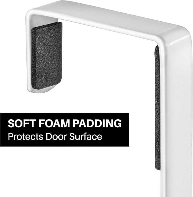 LYNK Professional® Home™ Over Door Hooks Rack - 14 Hook Over Door Hanger - Over Door Towel Rack - Hanging Towels or Clothes - Bathroom, Bedroom or Laundry Room - Lifetime Ltd. Warranty - White