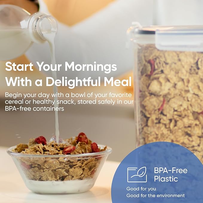 Chef's Path Airtight Food Storage Containers - Set of 2 (6 Liters) for Kitchen & Pantry - BPA Free for Rice, Cereal, Flour, Sugar - Bulk Food Storage - Big Cereal Container - Cereal Container Storage-NeatNest