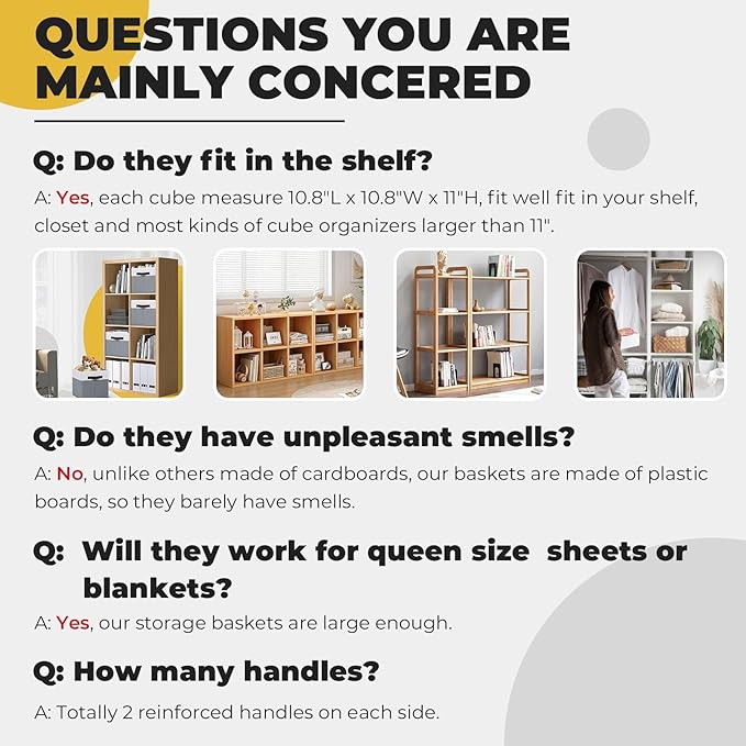 Criusia Storage Cubes 8 pack - 11 inch Fabric Bins for Organizing Clothes Toys Blanket - Versatile Storage Baskets for Shelves - Home Organization for Bedroom RV Closet-NeatNest