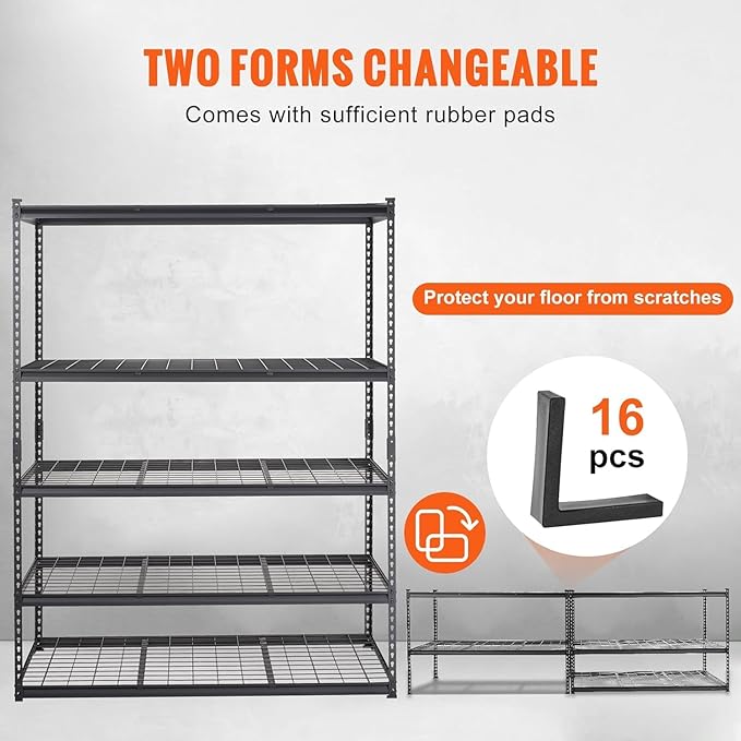 Garage Shelving, 5 Tire Storage Shelving Heavy Duty Garage Shelves 3000LBS Load Bearing, Full Metal Shelving Units, Durable Construction, Adjustable Shelves, Easy Assembly, 60''W x 24''D x 78''H-NeatNest