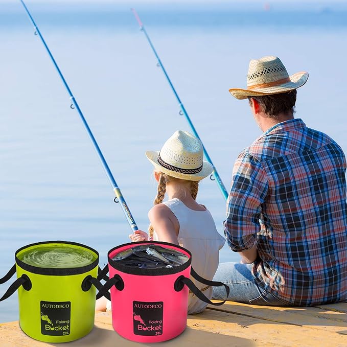 AUTODECO Collapsible Bucket 5 Gallon Container Folding Water Bucket Portable Wash Basin 20L-NeatNest
