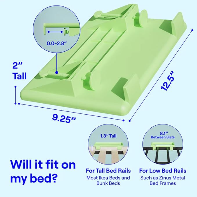 BedShelfie Bedside Shelf for Dorm Room Bunk Bed & Top Bunk, College Dorm Room Essentials, Bedside Caddy, Clip on Floating Desk Tray, Bed Side Table Storage, Loft Nightstand Decor - Cable Catch, Black-NeatNest