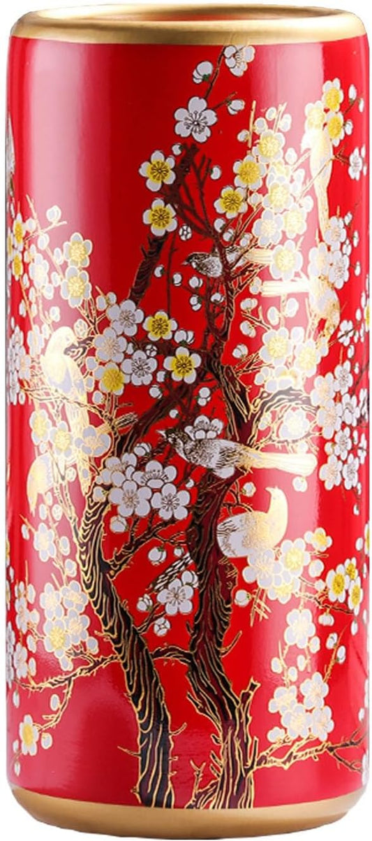 Ceramic Umbrella Stand Umbrella Holder for Entryway Hand-Made Umbrella Stand Barrels Umbrella Holder Cane Floor Standing Vase Ceramic Storage Bucket for Home Office Entrance Indoor.(E)-NeatNest