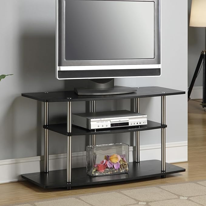 Convenience Concepts Designs2Go No Tools 46 inch 3 Tier Wide TV Stand, Black-NeatNest