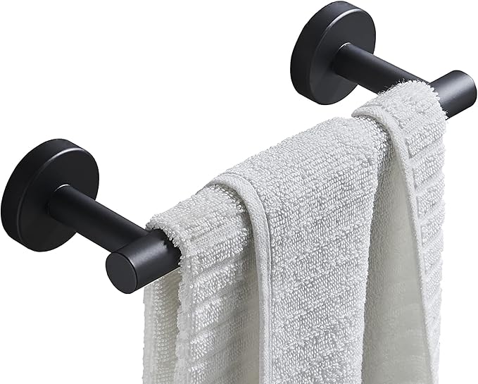Hand Towel Holder for Bathroom Hardware Set, SUS304 Stainless Steel Towel Bar, 9-Inch Matte Black Bathroom Accessories Towel Rack, Wall Mounted.