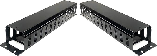 AEONS 2U Cable Management Horizontal Cable Manager Rack Mount Server Cabinet Manager Plus Cover 2-Pack